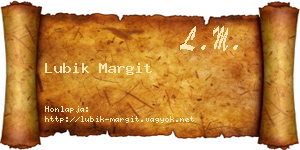 Lubik Margit névjegykártya